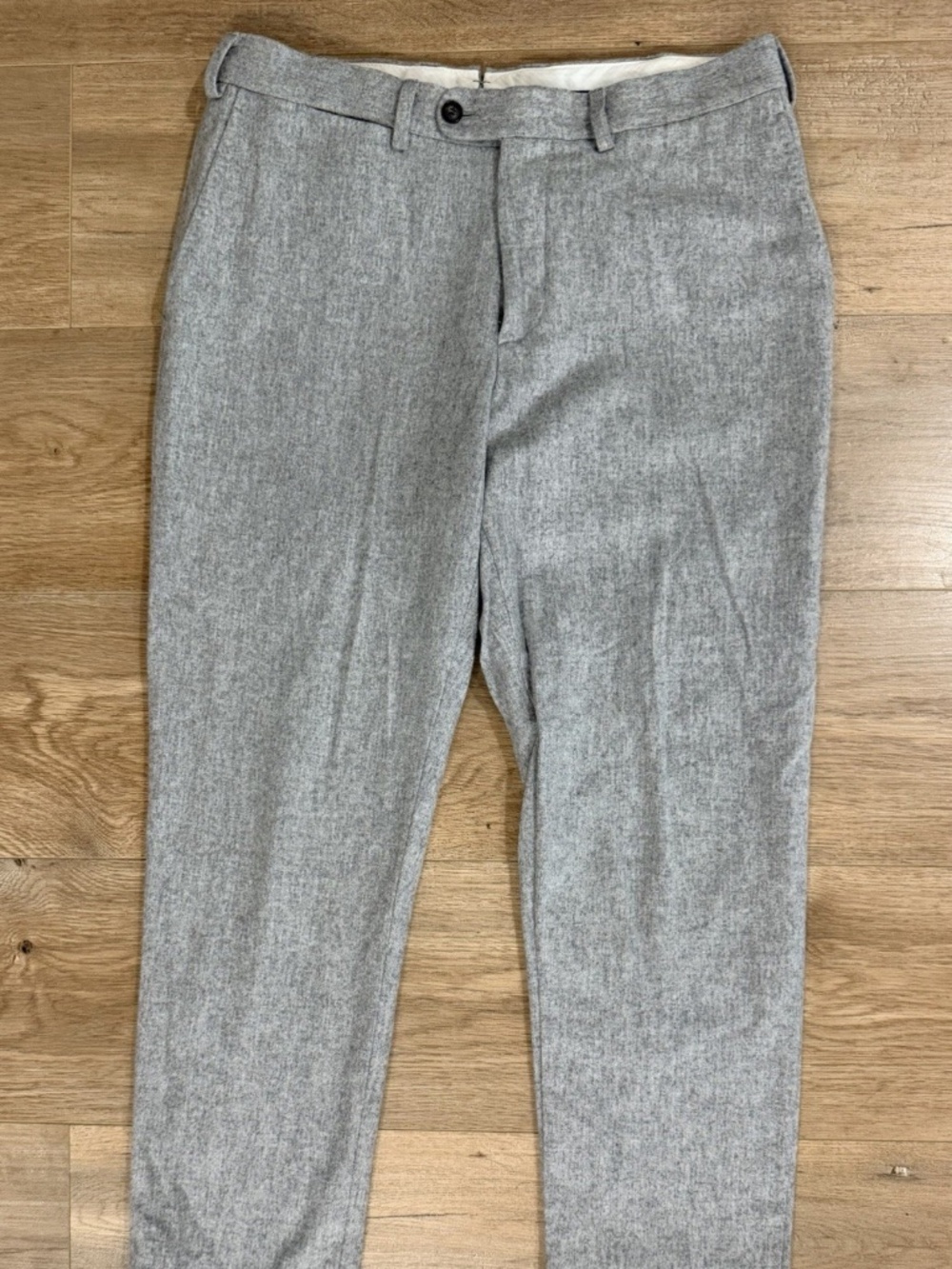 Suitsupply Vitale Canonico Soho Turn Up Wool Flannel Light Gray 32 X 29 Pants